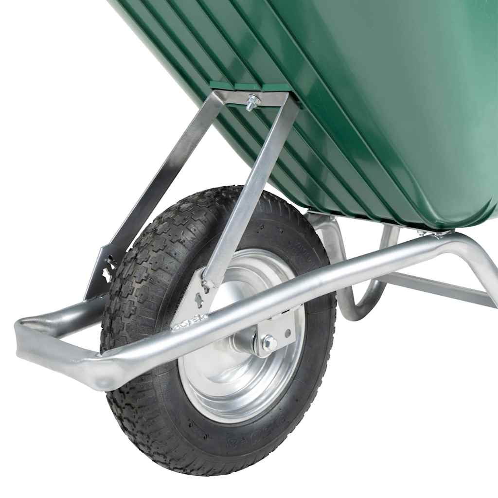vidaXL Roabă Verde 90 L 150 kg Oțel galvanizat și plastic vidaXL Roabă Verde 90 L 150 kg Oțel galvanizat și plastic