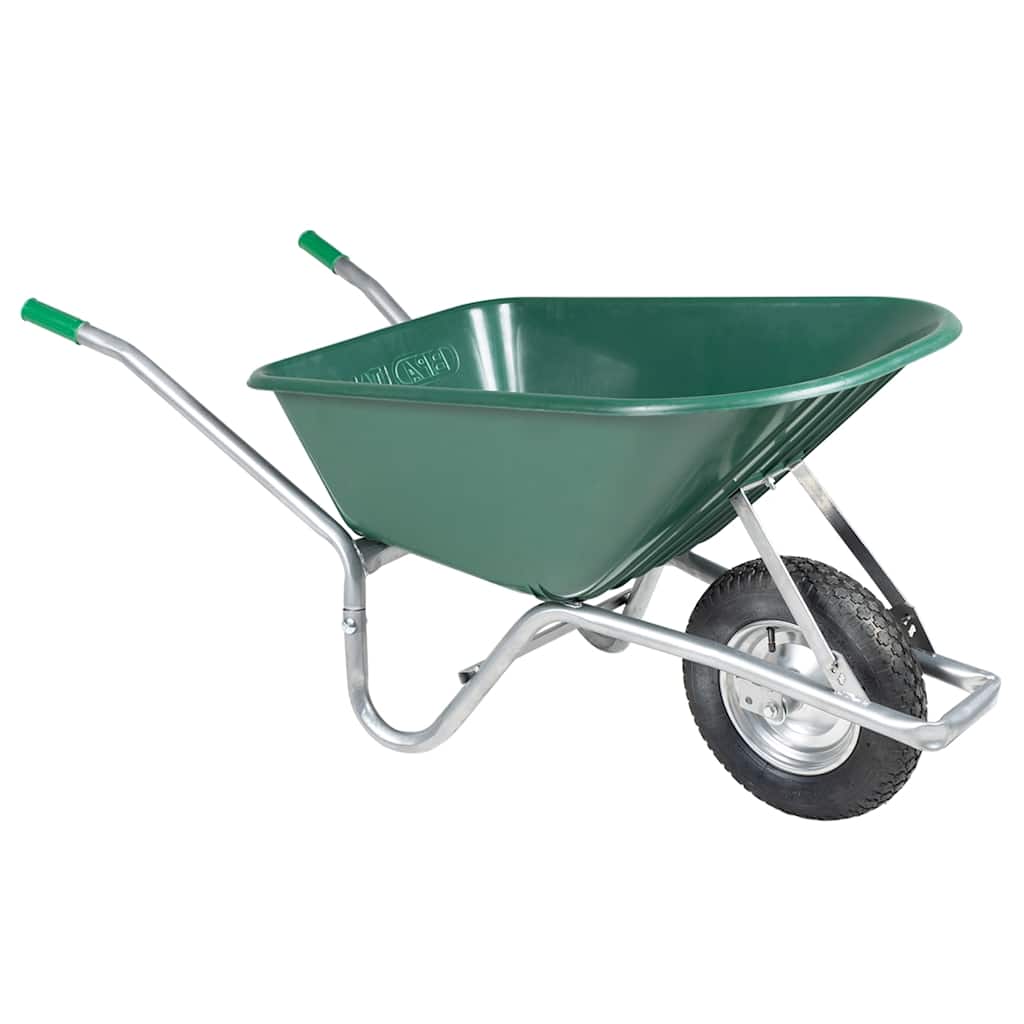 vidaXL Roabă Verde 90 L 150 kg Oțel galvanizat și plastic vidaXL Roabă Verde 90 L 150 kg Oțel galvanizat și plastic