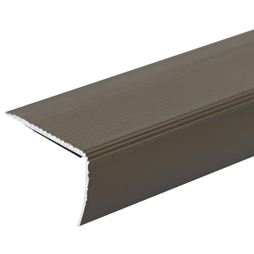 vidaXL Profile pentru marginea treptelor 10 pcs Maro 67 cm Aluminiu