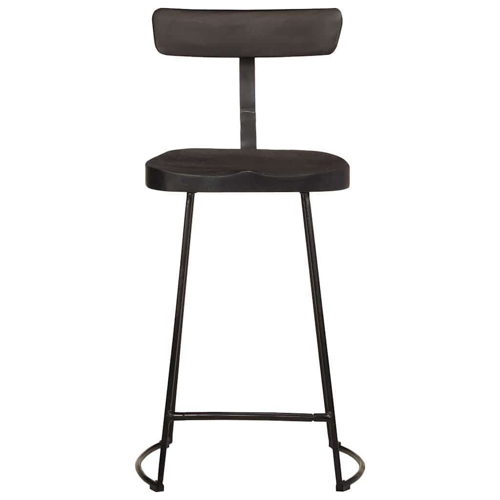 vidaXL Scaune de bar 2 buc Negru 49x43x88 cm lemn masiv de mango