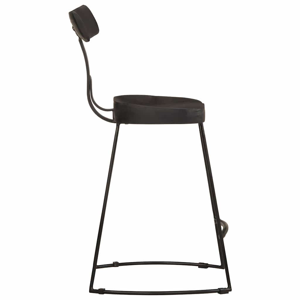 vidaXL Scaune de bar 2 buc Negru 49x43x79 cm Lemn masiv Mango