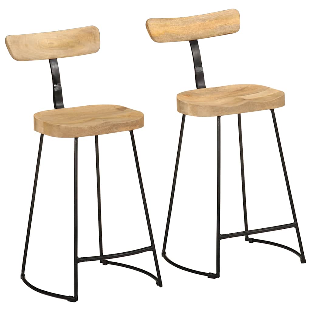 vidaXL Scaune de bar 2 buc 49x43x88 cm lemn masiv de mango vidaXL Scaune de bar 2 buc 49x43x88 cm lemn masiv de mango