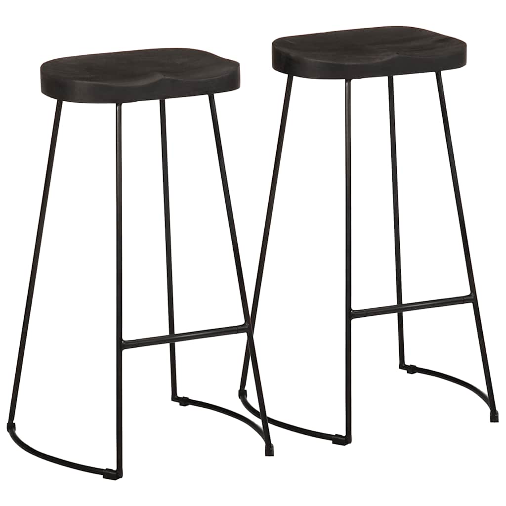 vidaXL Scaune de bar 2 buc Negru 45x40x78 cm lemn masiv de mango vidaXL Scaune de bar 2 buc Negru 45x40x78 cm lemn masiv de mango