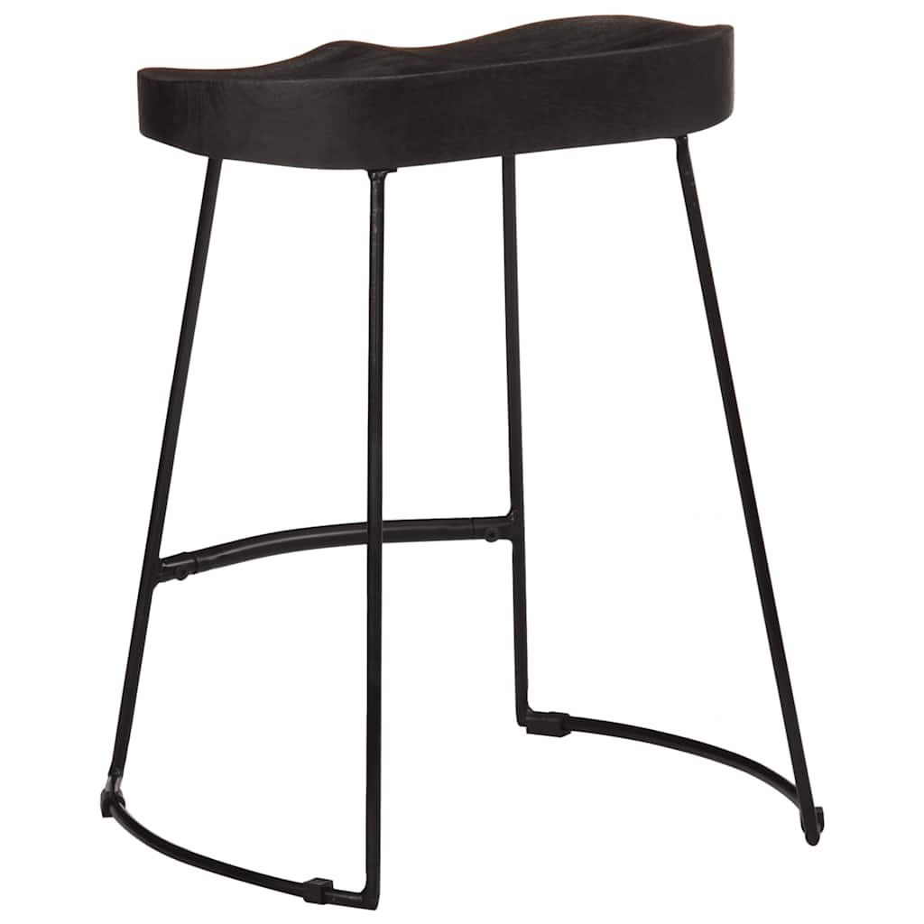 vidaXL Scaune de bar 2 buc Negru 46x38x52 cm lemn masiv de mango vidaXL Scaune de bar 2 buc Negru 46x38x52 cm lemn masiv de mango
