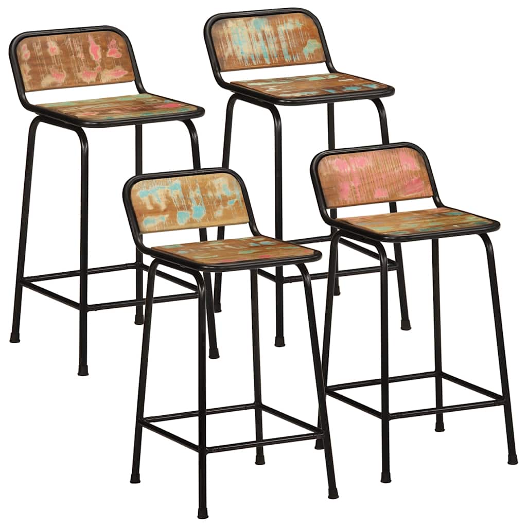 vidaXL Scaune de bar 4 buc 46x35,5x80 cm lemn masiv recuperat vidaXL Scaune de bar 4 buc 46x35,5x80 cm lemn masiv recuperat