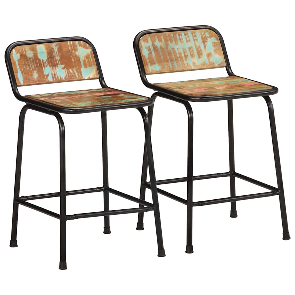 vidaXL Scaune de bar 2 buc 46x35,5x70 cm lemn masiv recuperat vidaXL Scaune de bar 2 buc 46x35,5x70 cm lemn masiv recuperat