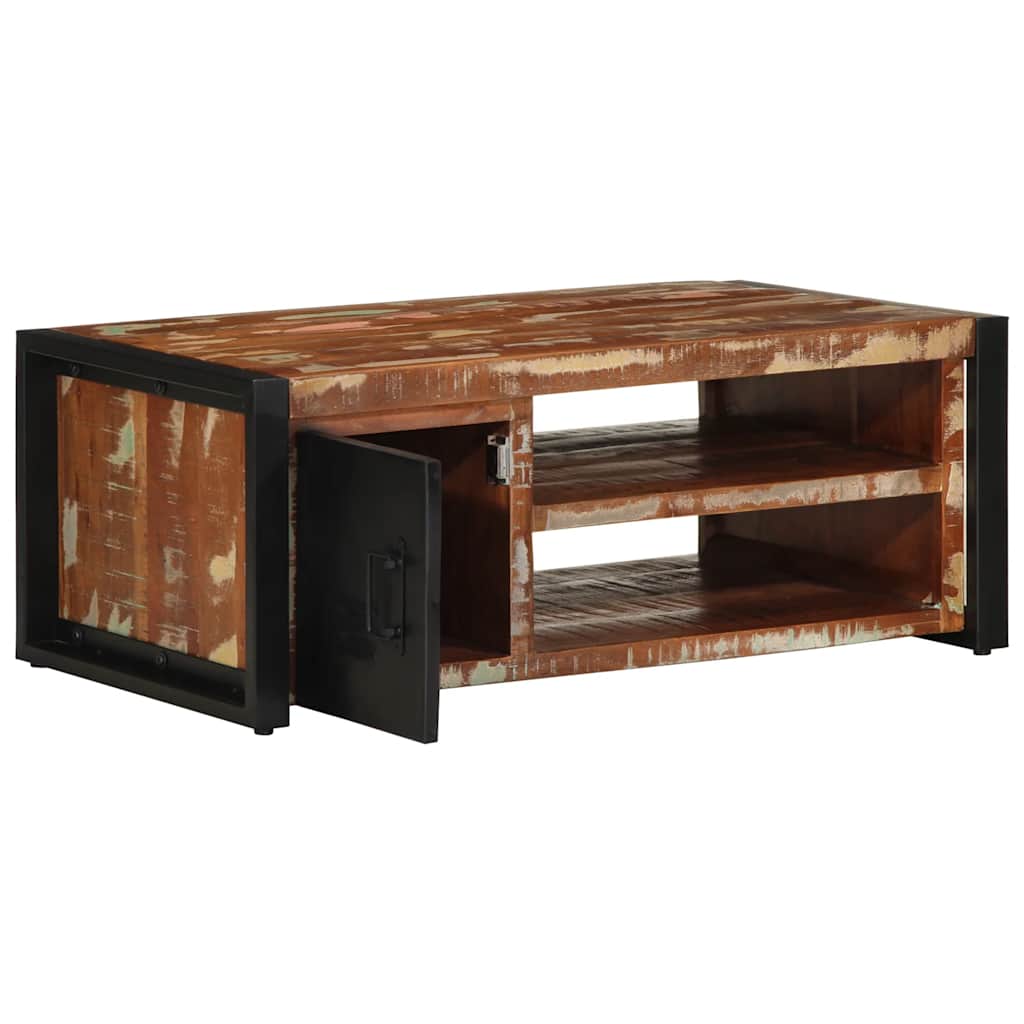 vidaXL Masuta de cafea multicolora 90x50x36 cm lemn masiv recuperat