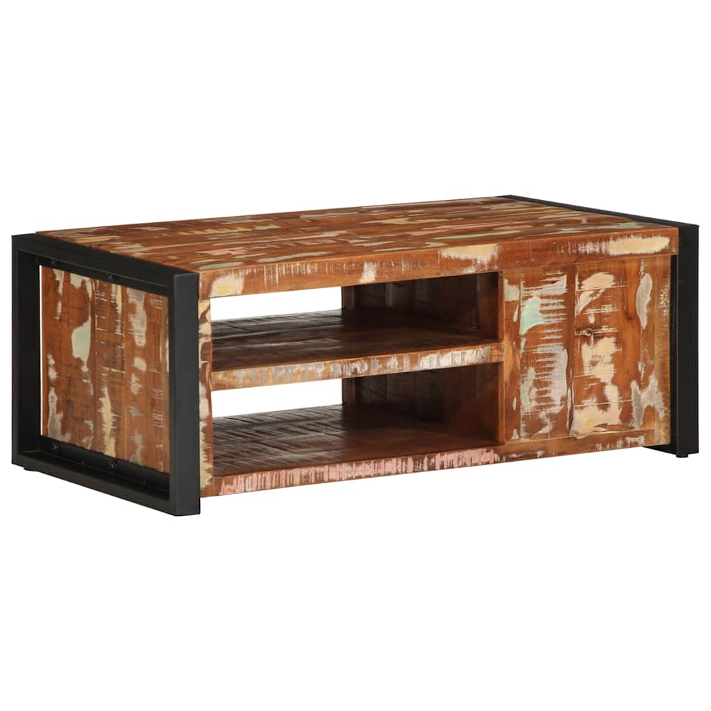vidaXL Masuta de cafea multicolora 90x50x36 cm lemn masiv recuperat