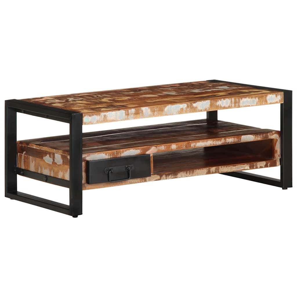 vidaXL Masuta de cafea multicolora 90x50x36 cm lemn masiv recuperat