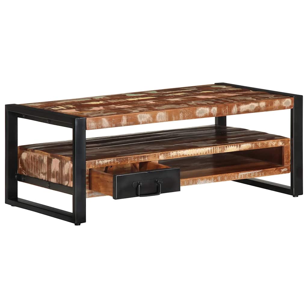 vidaXL Masuta de cafea multicolora 90x50x36 cm lemn masiv recuperat