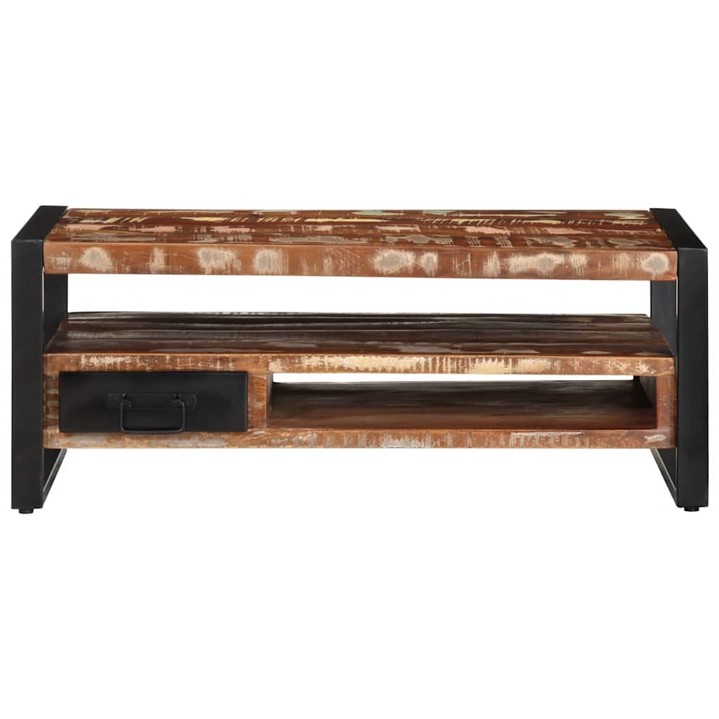 vidaXL Masuta de cafea multicolora 90x50x36 cm lemn masiv recuperat