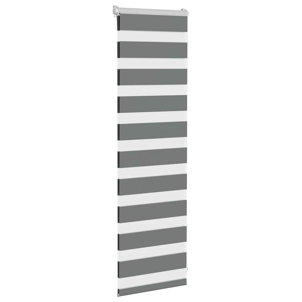 vidaXL Jaluzea tip zebra gri închis lățime țesătură 40,9 cm poliester
