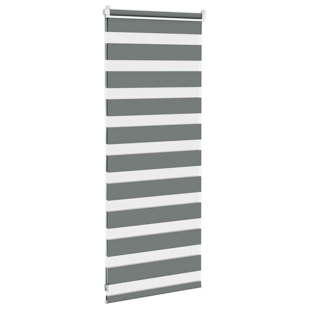 vidaXL Jaluzea tip zebra gri închis lățime țesătură 50,9 cm poliester