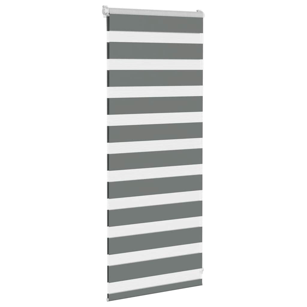 vidaXL Jaluzea tip zebra gri închis lățime țesătură 60,9 cm poliester