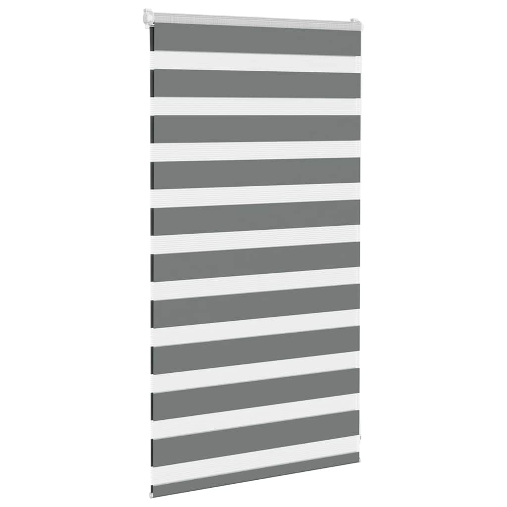 vidaXL Jaluzea tip zebra gri închis lățime țesătură 65,9 cm poliester