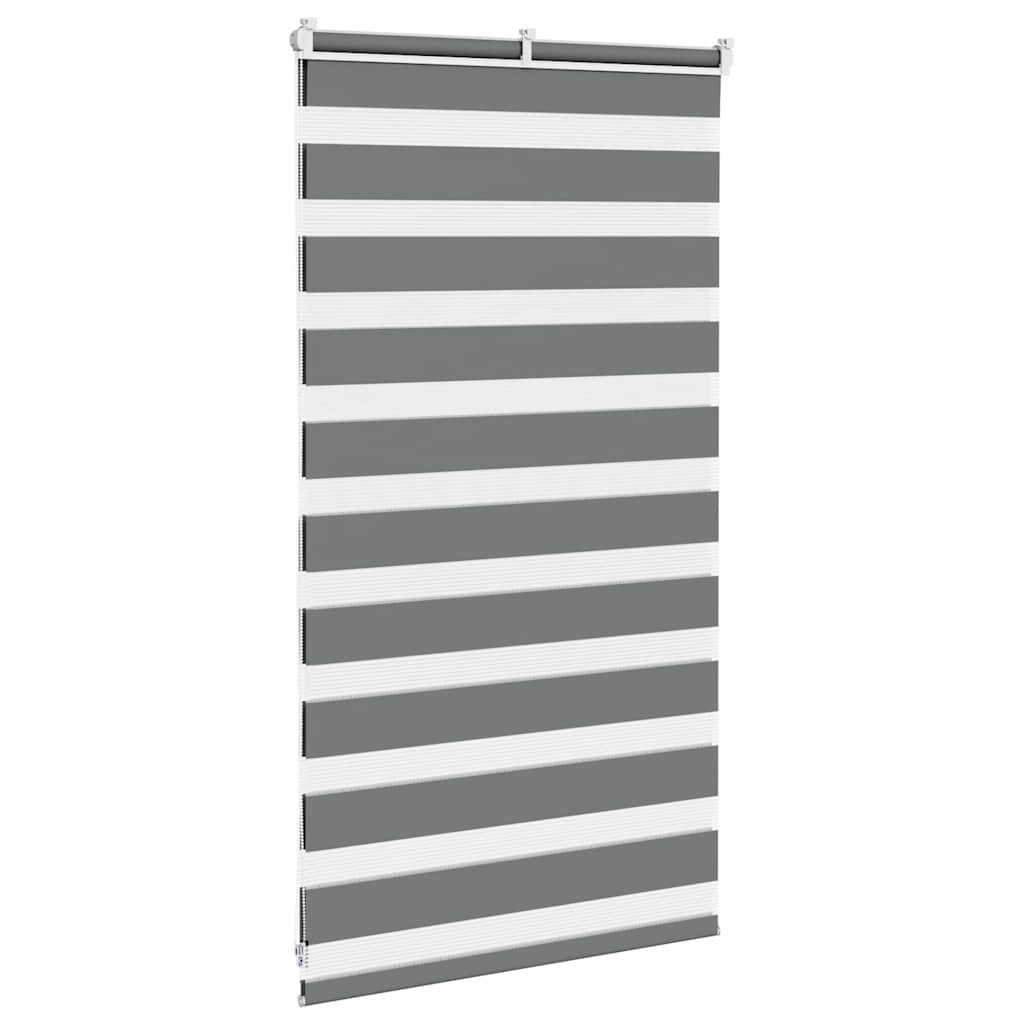 vidaXL Jaluzea tip zebra gri închis lățime țesătură 65,9 cm poliester