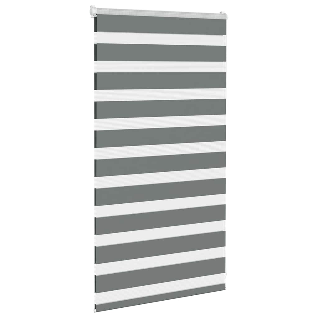 vidaXL Jaluzea tip zebra gri închis lățime țesătură 85,9 cm poliester vidaXL Jaluzea tip zebra gri închis lățime țesătură 85,9 cm poliester