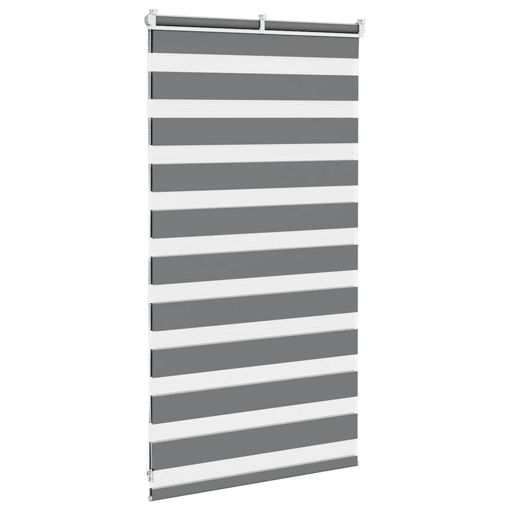 vidaXL Jaluzea tip zebra gri închis lățime țesătură 85,9 cm poliester vidaXL Jaluzea tip zebra gri închis lățime țesătură 85,9 cm poliester