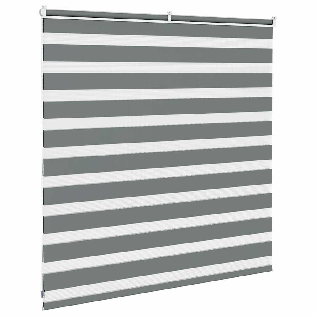vidaXL Jaluzea tip zebra gri închis lățime țesătură 140,9 cm poliester