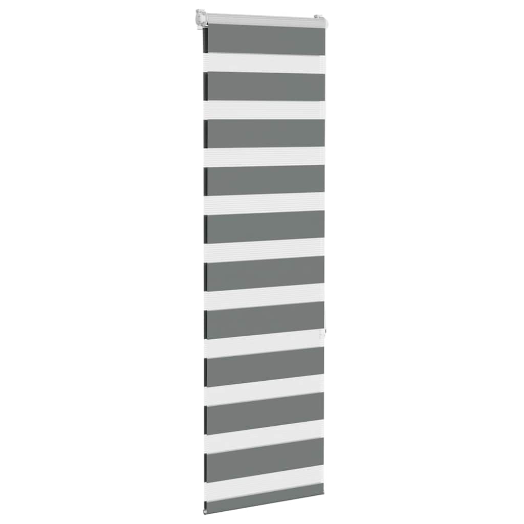 vidaXL Jaluzea tip zebra gri închis lățime țesătură 35,9 cm poliester