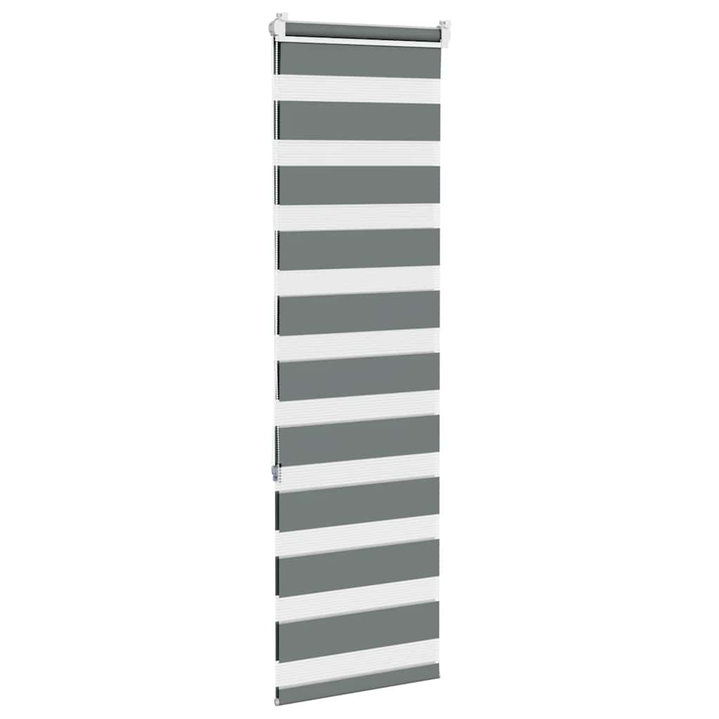 vidaXL Jaluzea tip zebra gri închis lățime țesătură 40,9 cm poliester