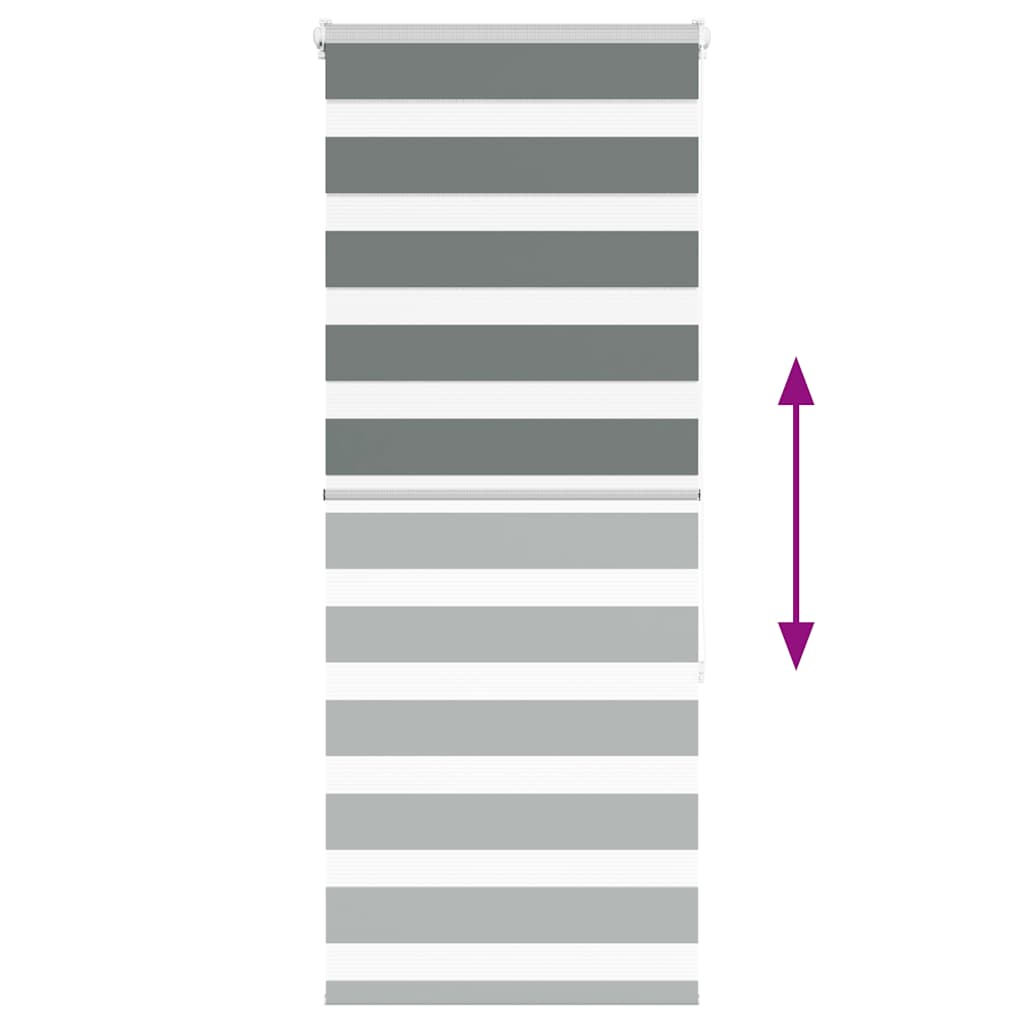 vidaXL Jaluzea tip zebra gri închis lățime țesătură 50,9 cm poliester