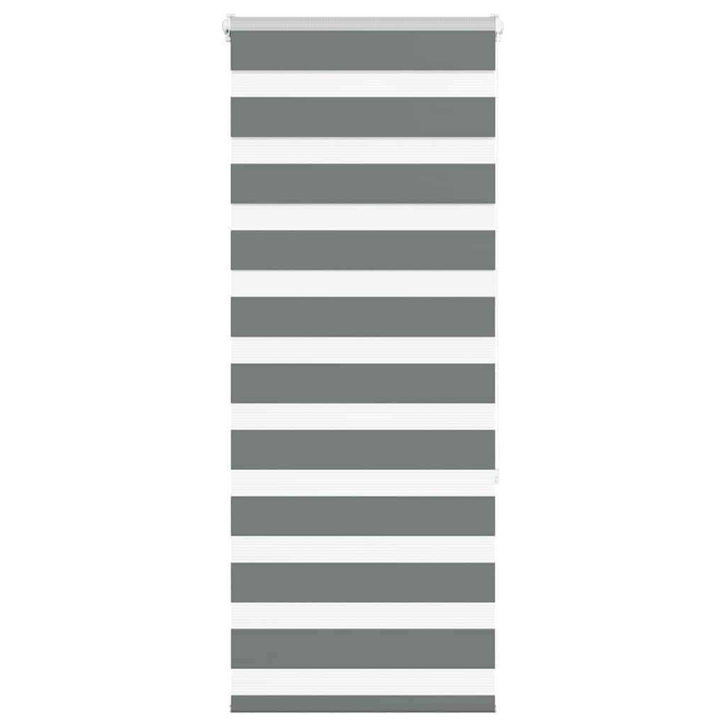 vidaXL Jaluzea tip zebra gri închis lățime țesătură 50,9 cm poliester