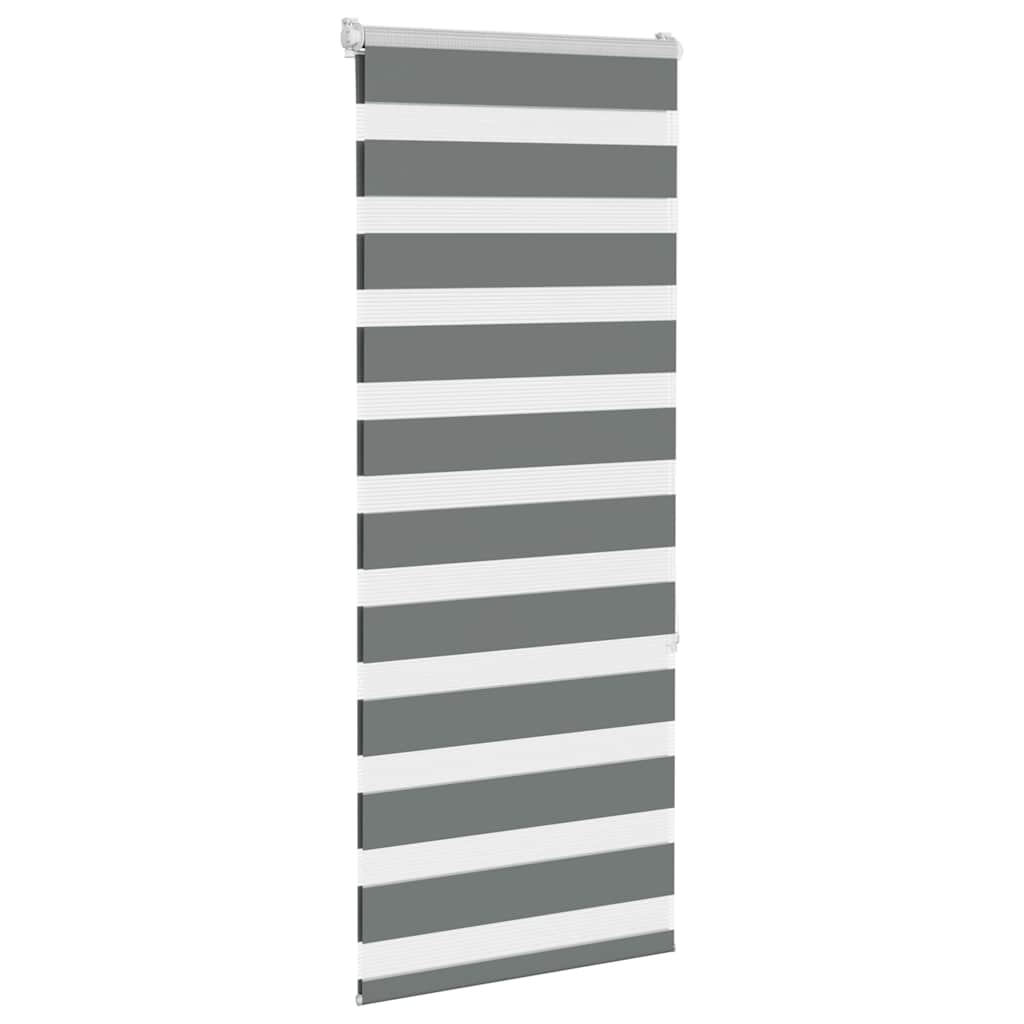 vidaXL Jaluzea tip zebra gri închis lățime țesătură 55,9 cm poliester