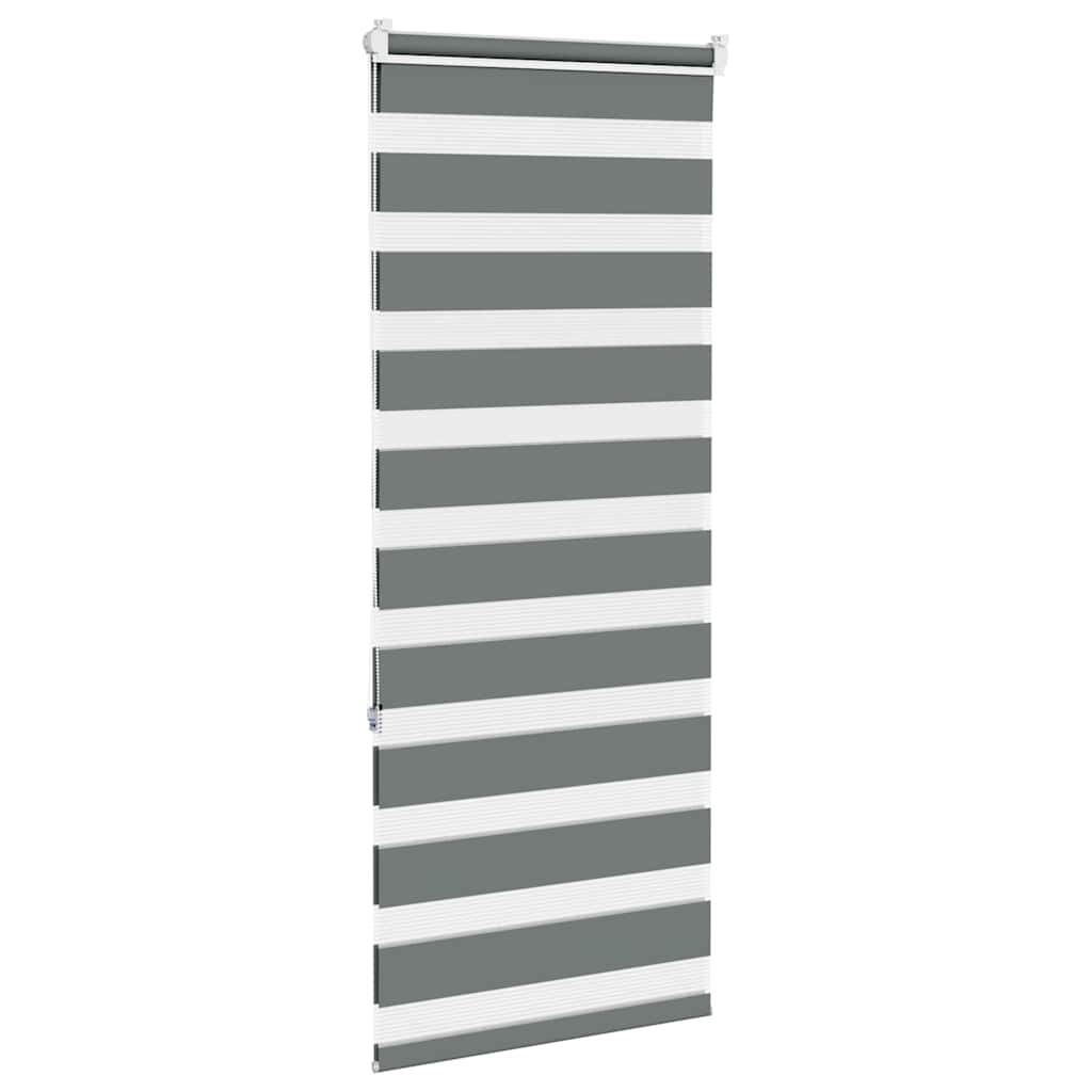 vidaXL Jaluzea tip zebra gri închis lățime țesătură 55,9 cm poliester