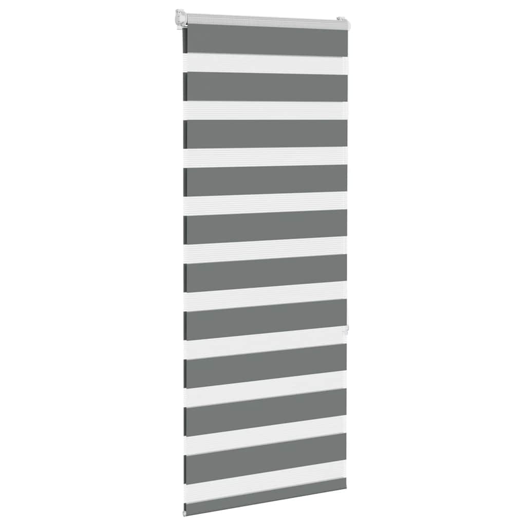 vidaXL Jaluzea tip zebra gri închis lățime țesătură 60,9 cm poliester