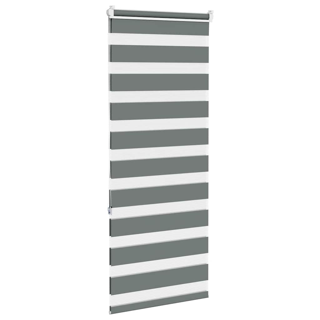 vidaXL Jaluzea tip zebra gri închis lățime țesătură 60,9 cm poliester