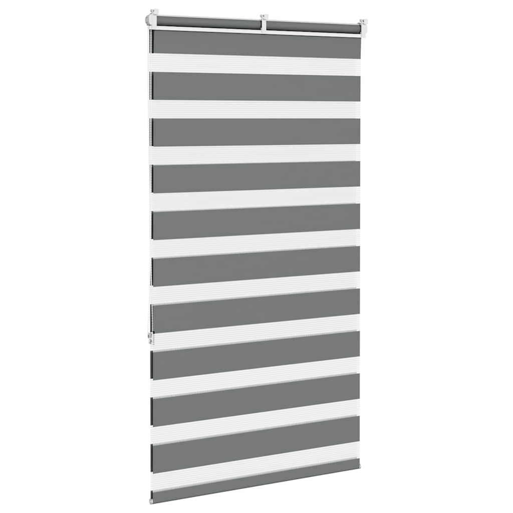 vidaXL Jaluzea tip zebra gri închis lățime țesătură 65,9 cm poliester