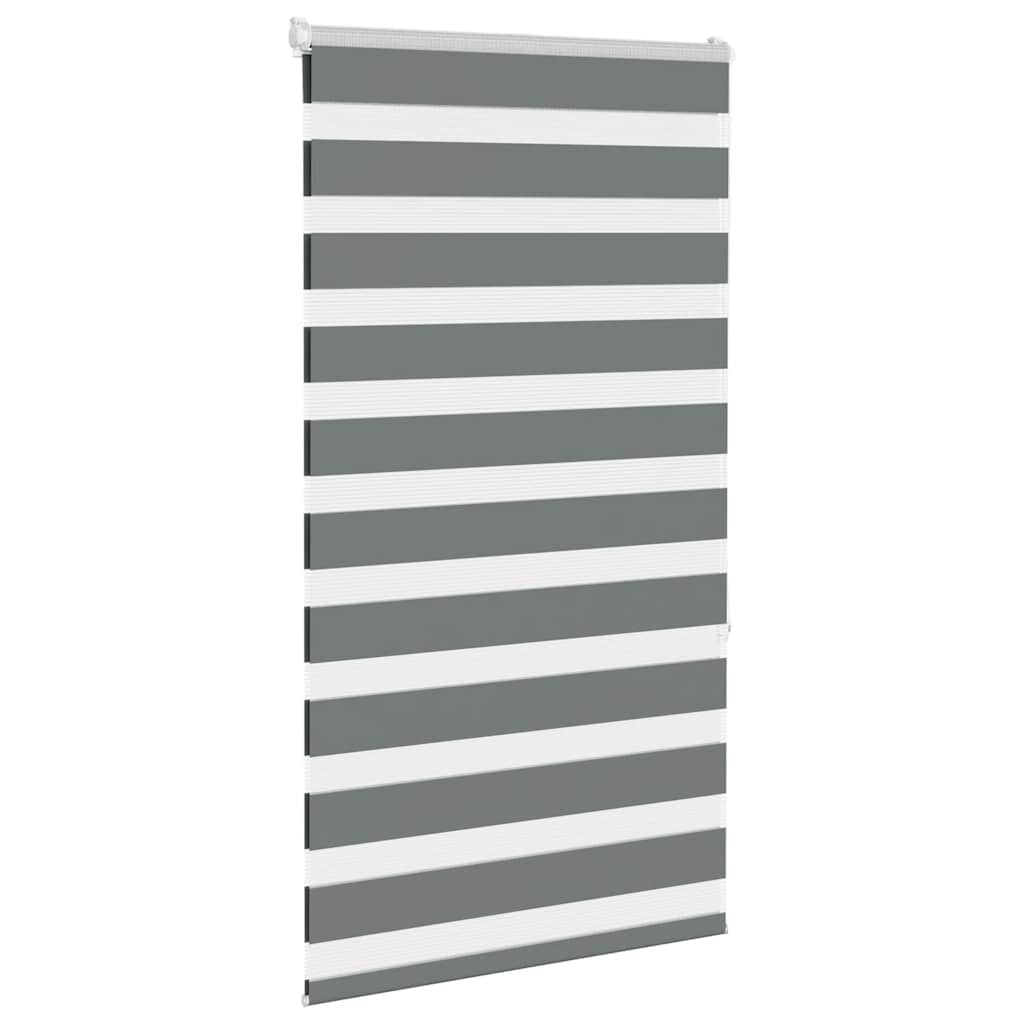vidaXL Jaluzea tip zebra gri închis lățime țesătură 75,9 cm poliester