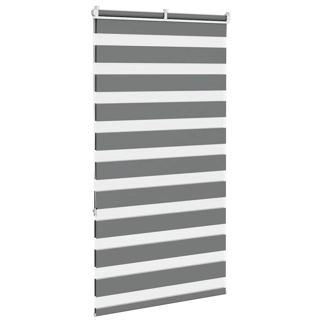 vidaXL Jaluzea tip zebra gri închis lățime țesătură 80,9 cm poliester vidaXL Jaluzea tip zebra gri închis lățime țesătură 80,9 cm poliester