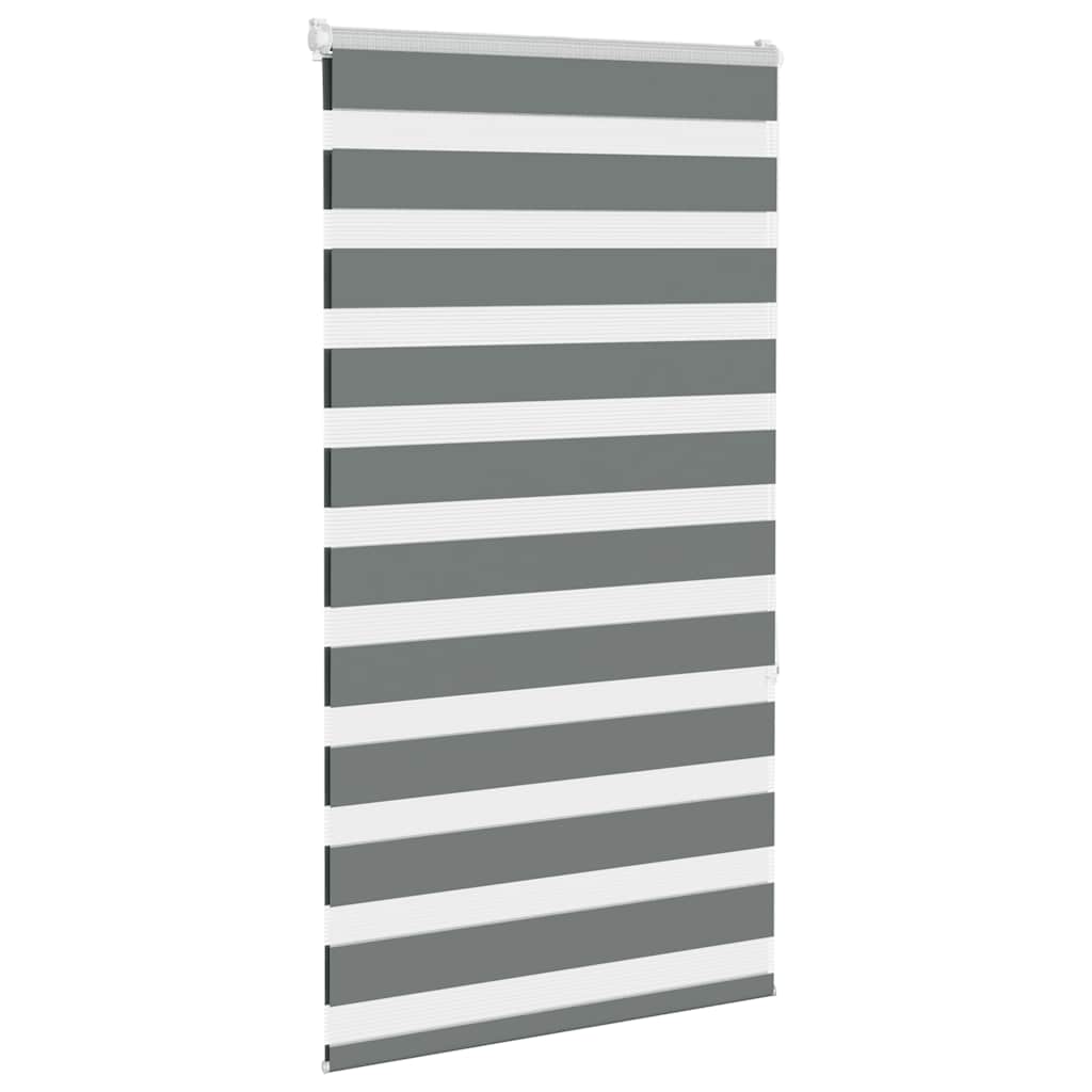 vidaXL Jaluzea tip zebra gri închis lățime țesătură 85,9 cm poliester vidaXL Jaluzea tip zebra gri închis lățime țesătură 85,9 cm poliester