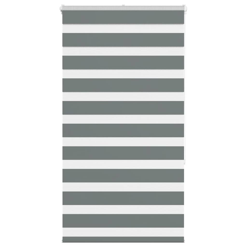 vidaXL Jaluzea tip zebra gri închis lățime țesătură 85,9 cm poliester vidaXL Jaluzea tip zebra gri închis lățime țesătură 85,9 cm poliester