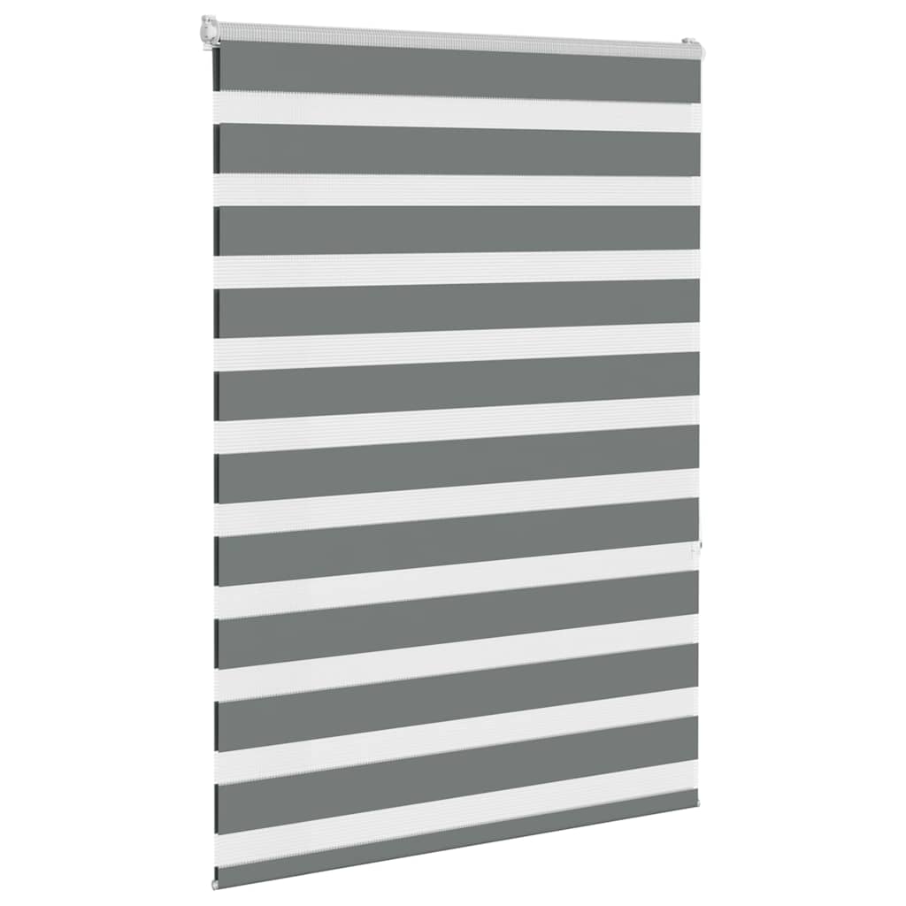 vidaXL Jaluzea tip zebra gri închis lățime țesătură 95,9 cm poliester vidaXL Jaluzea tip zebra gri închis lățime țesătură 95,9 cm poliester