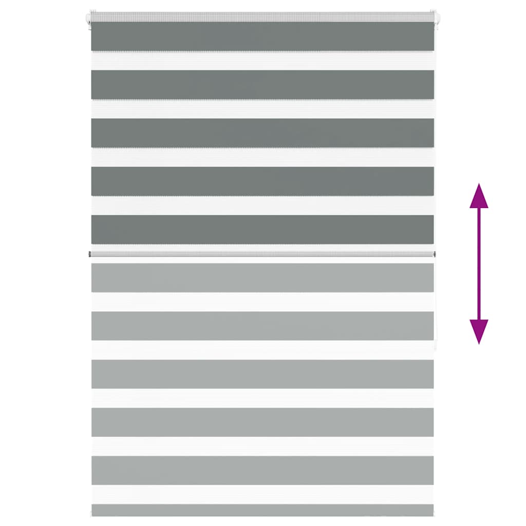 vidaXL Jaluzea tip zebra gri închis lățime țesătură 105,9 cm poliester