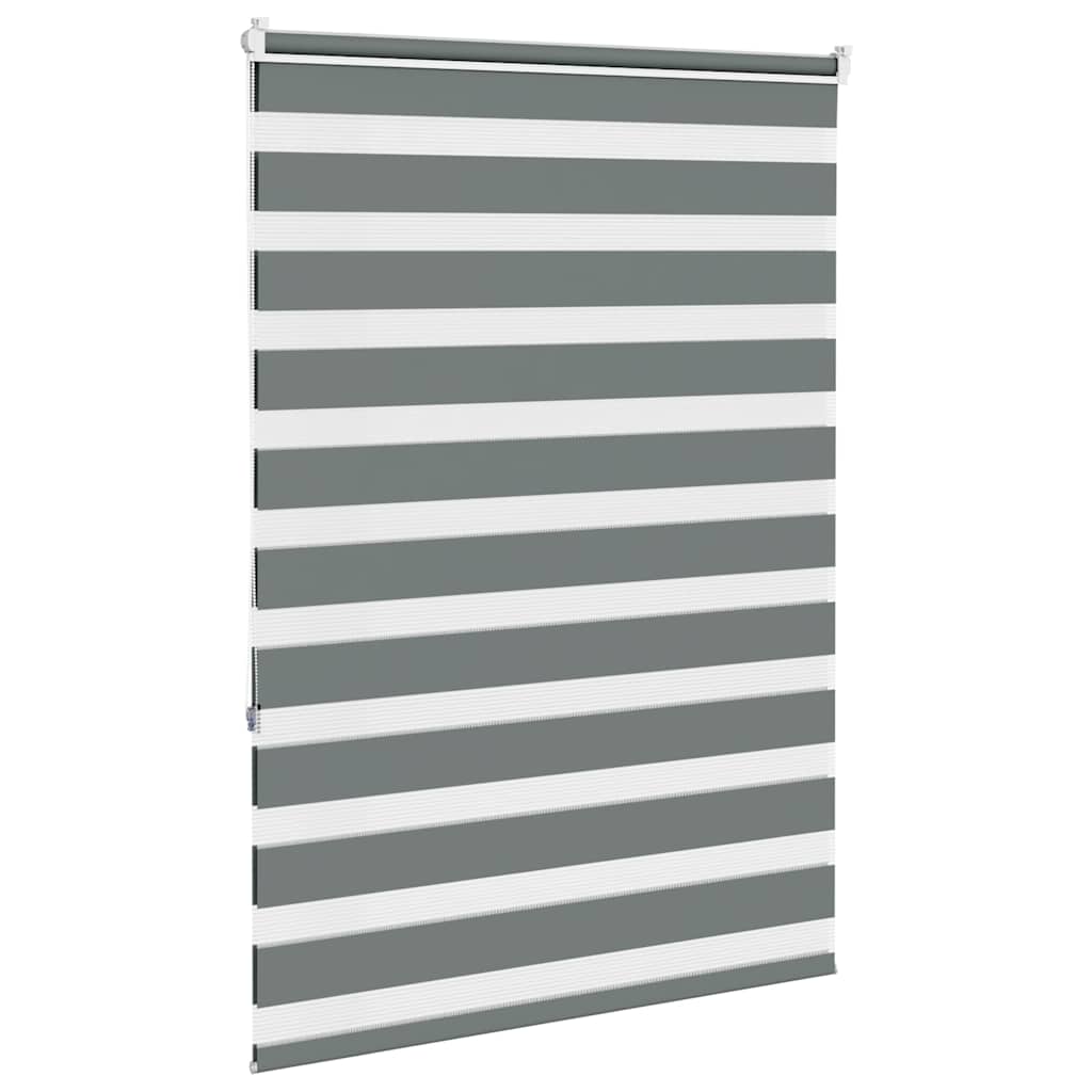 vidaXL Jaluzea tip zebra gri închis lățime țesătură 110,9 cm poliester