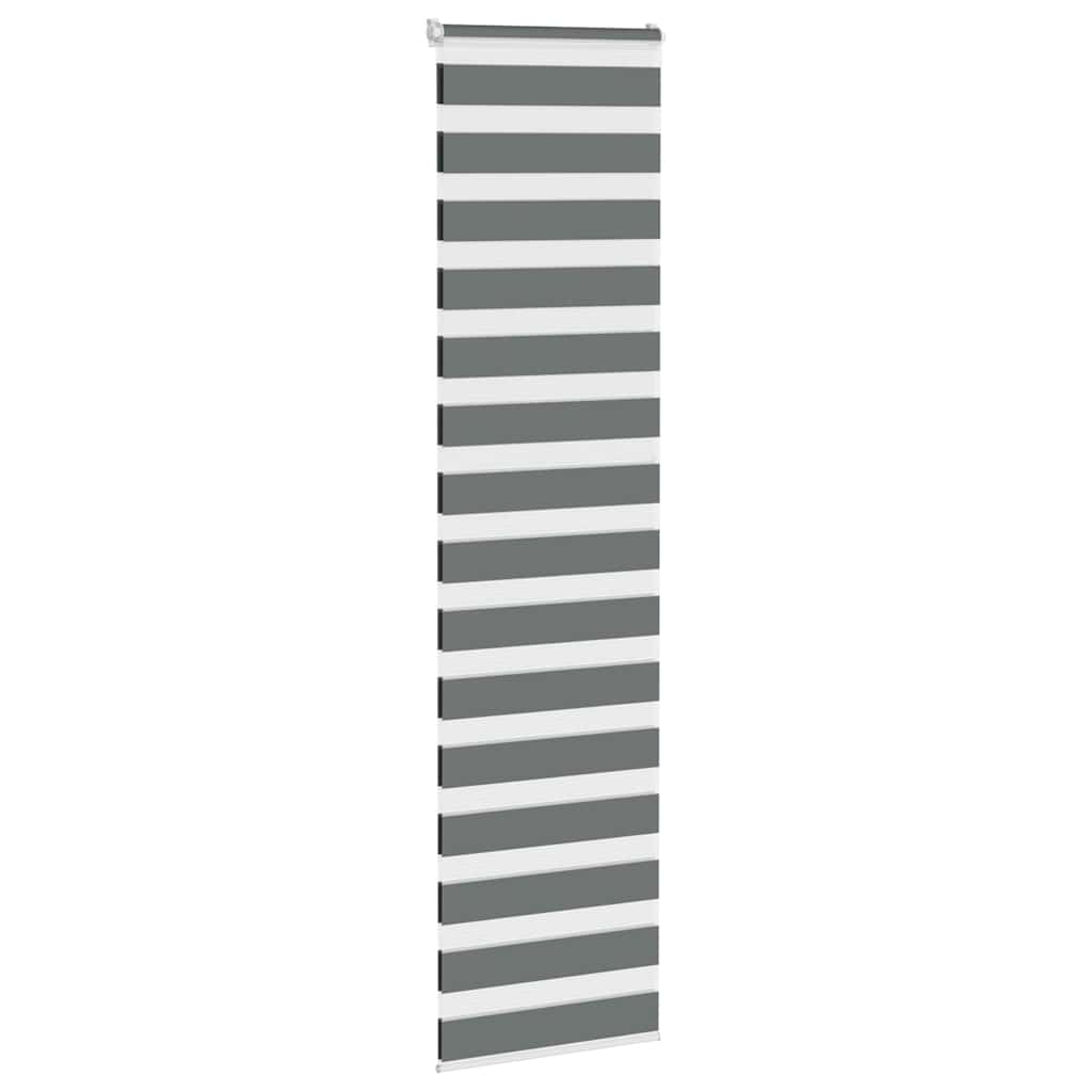vidaXL Jaluzea tip zebra gri închis lățime țesătură 60,9 cm poliester