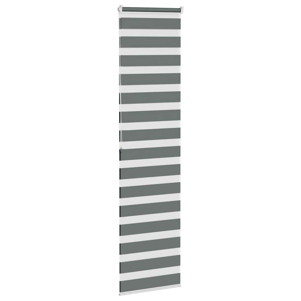 vidaXL Jaluzea tip zebra gri închis lățime țesătură 65,9 cm poliester