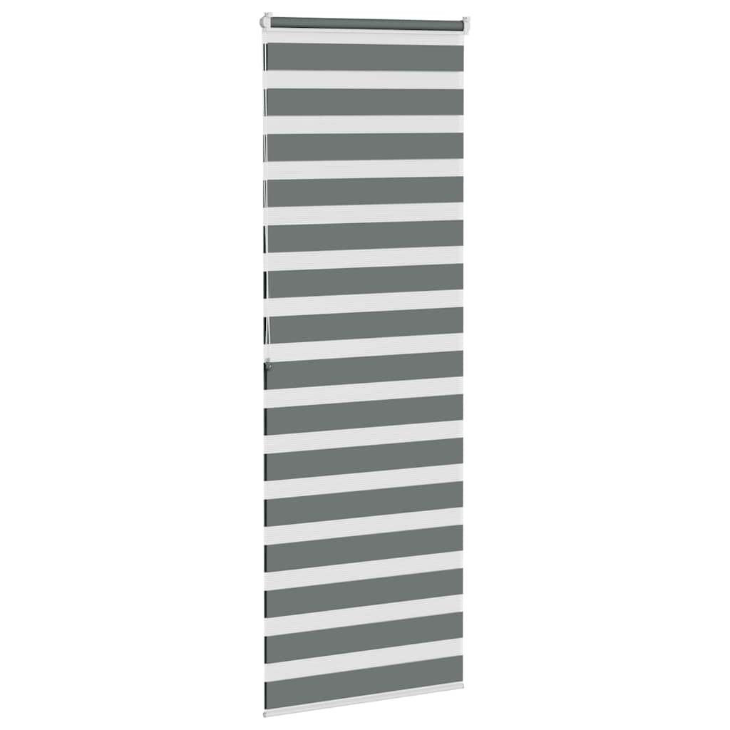 vidaXL Jaluzea tip zebra gri închis lățime țesătură 70,9 cm poliester