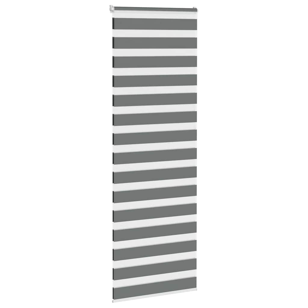 vidaXL Jaluzea tip zebra gri închis lățime țesătură 75,9 cm poliester