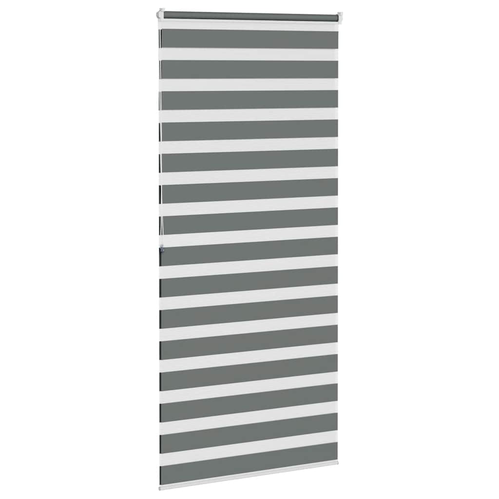 vidaXL Jaluzea tip zebra gri închis lățime țesătură 90,9 cm poliester