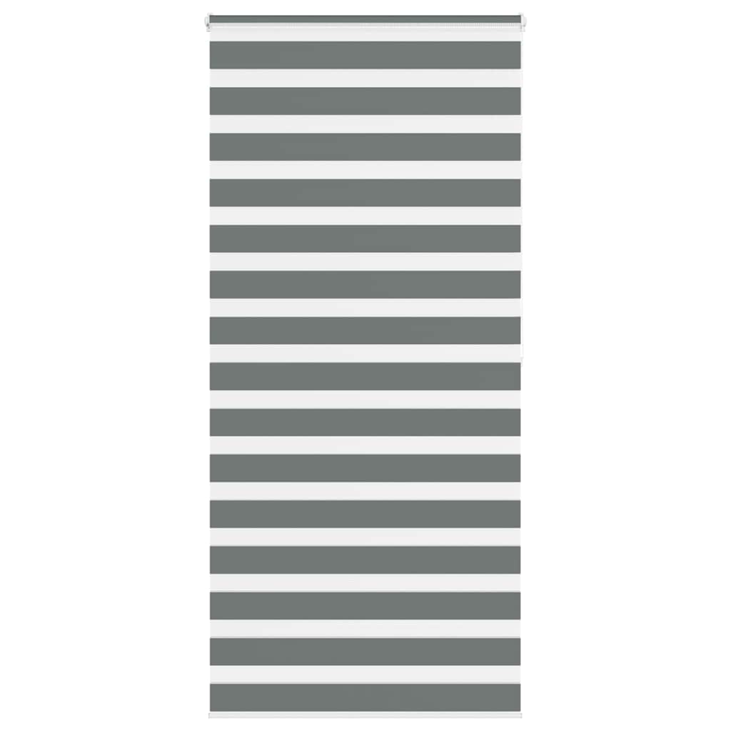 vidaXL Jaluzea tip zebra gri închis lățime țesătură 90,9 cm poliester