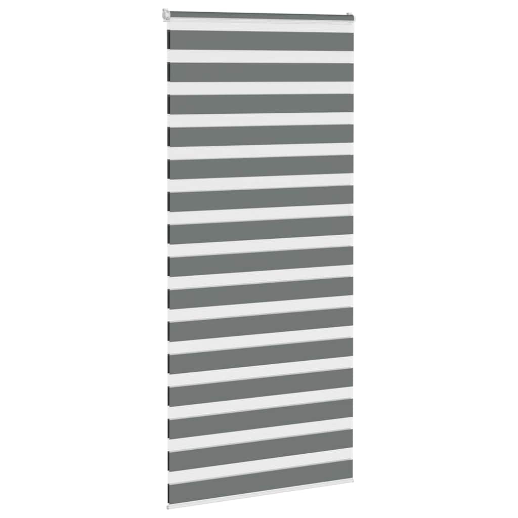 vidaXL Jaluzea tip zebra gri închis lățime țesătură 95,9 cm poliester vidaXL Jaluzea tip zebra gri închis lățime țesătură 95,9 cm poliester