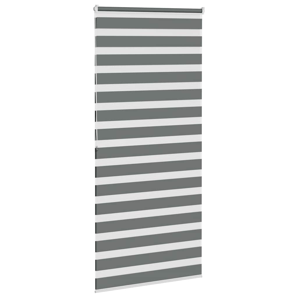 vidaXL Jaluzea tip zebra gri închis lățime țesătură 95,9 cm poliester vidaXL Jaluzea tip zebra gri închis lățime țesătură 95,9 cm poliester