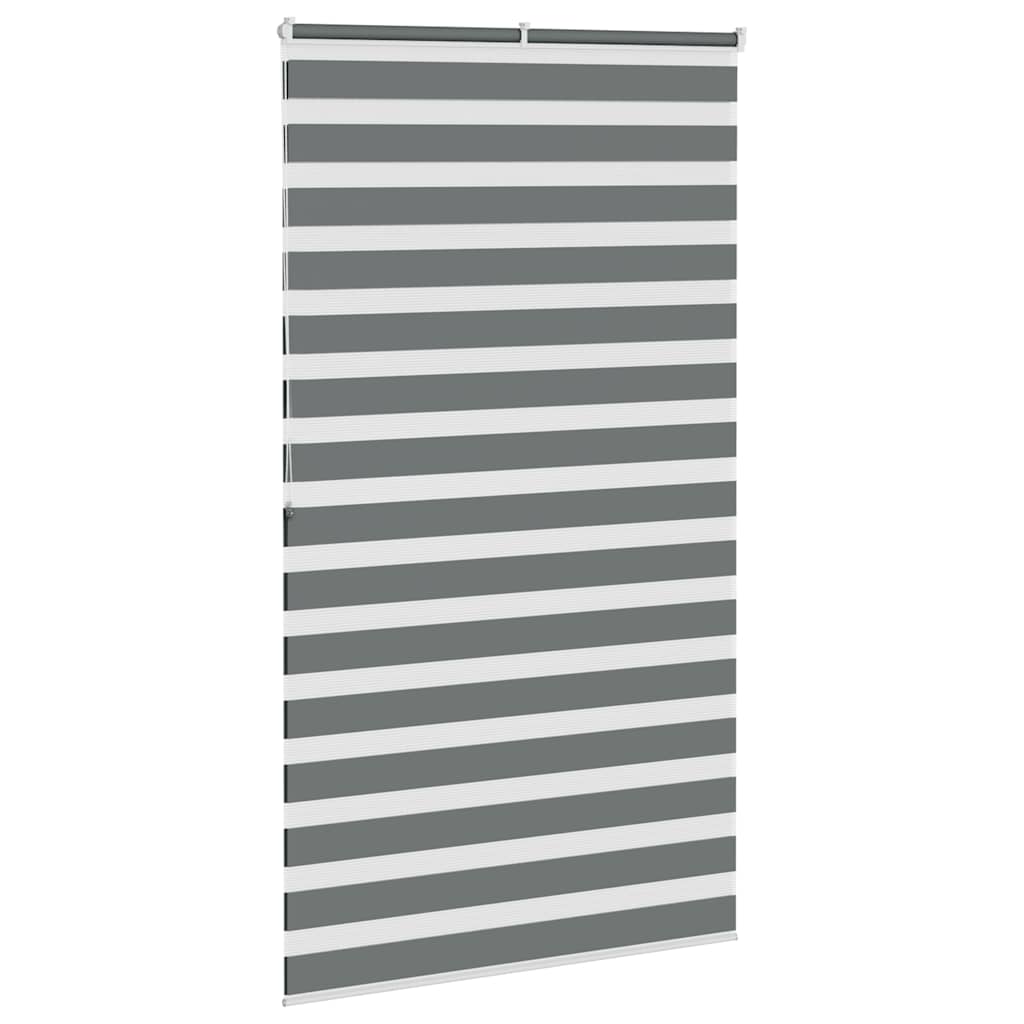 vidaXL Jaluzea tip zebra gri închis lățime țesătură 120,9 cm poliester