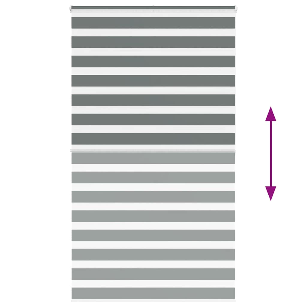 vidaXL Jaluzea tip zebra gri închis lățime țesătură 125,9 cm poliester