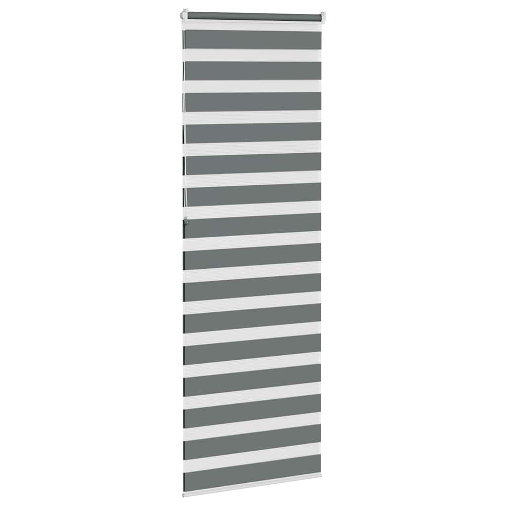 vidaXL Jaluzea tip zebra gri închis lățime țesătură 65,9 cm poliester